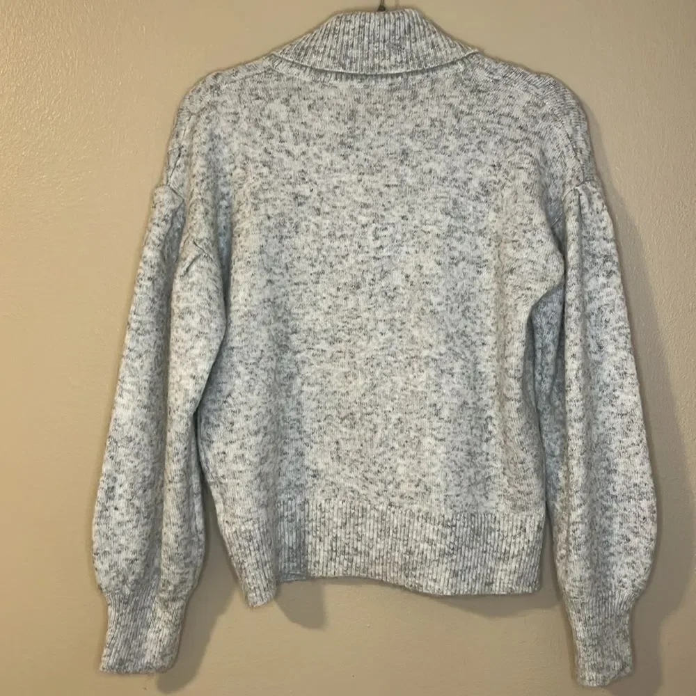 Madewell Vinson Shawl Collar Sweater Heather Grey Drop Shoulder Small